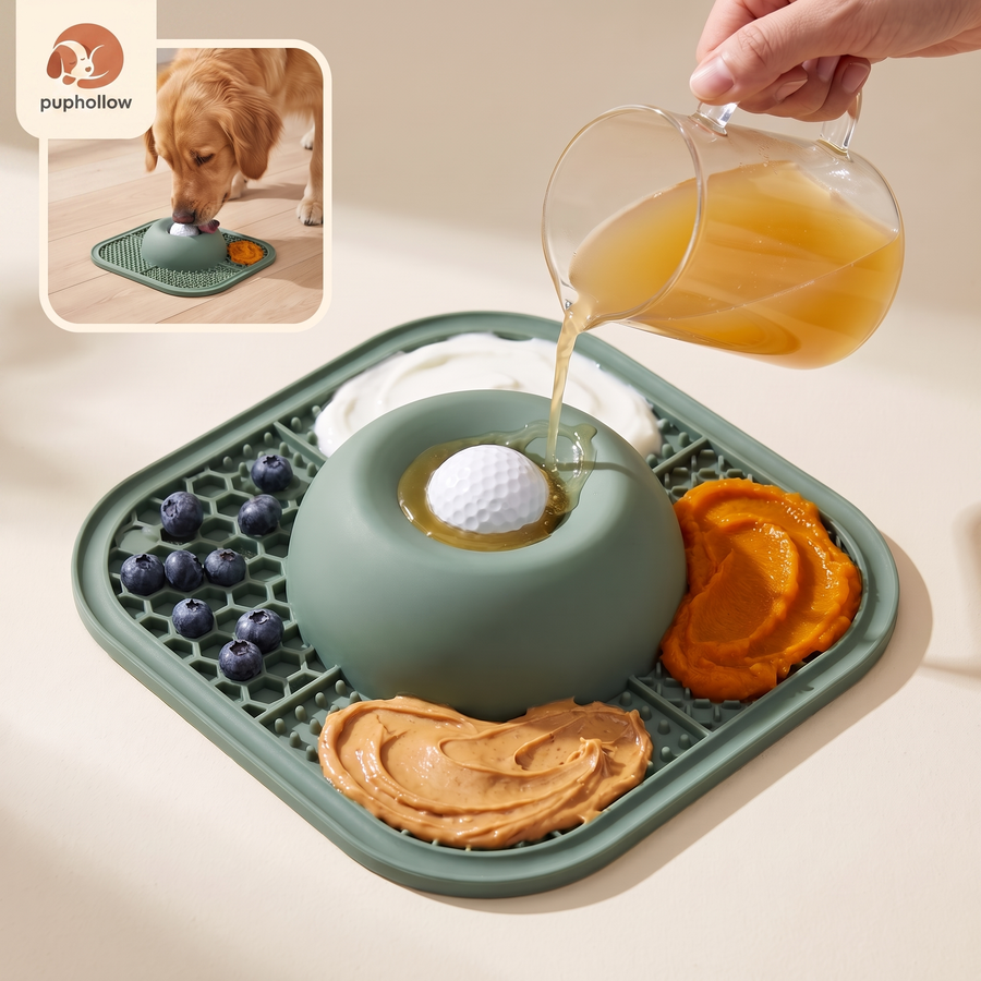 PupHollow — 2-in-1 Lick Mat + Slow Feeder
